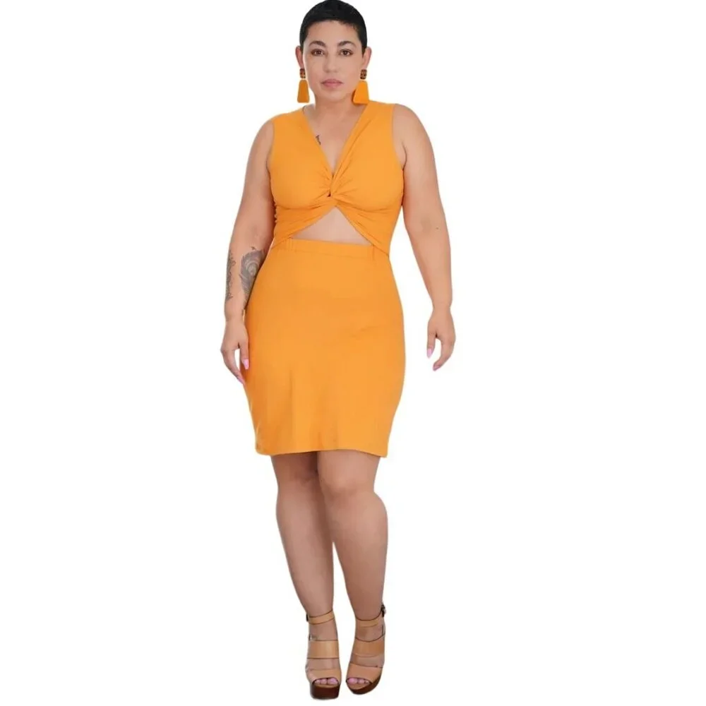 Simplicity 9778 Pattern Dress Twist Front Knit Cutout Mini Midi Sizes 8-16 New